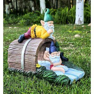 3 x 4 Elf Gonme Rain Gutter Downspout Extension Figurine Sculpture for Lawn Yard